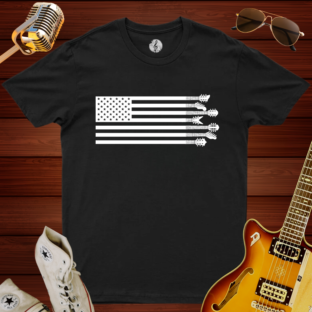 American Flag Guitar T-Shirt