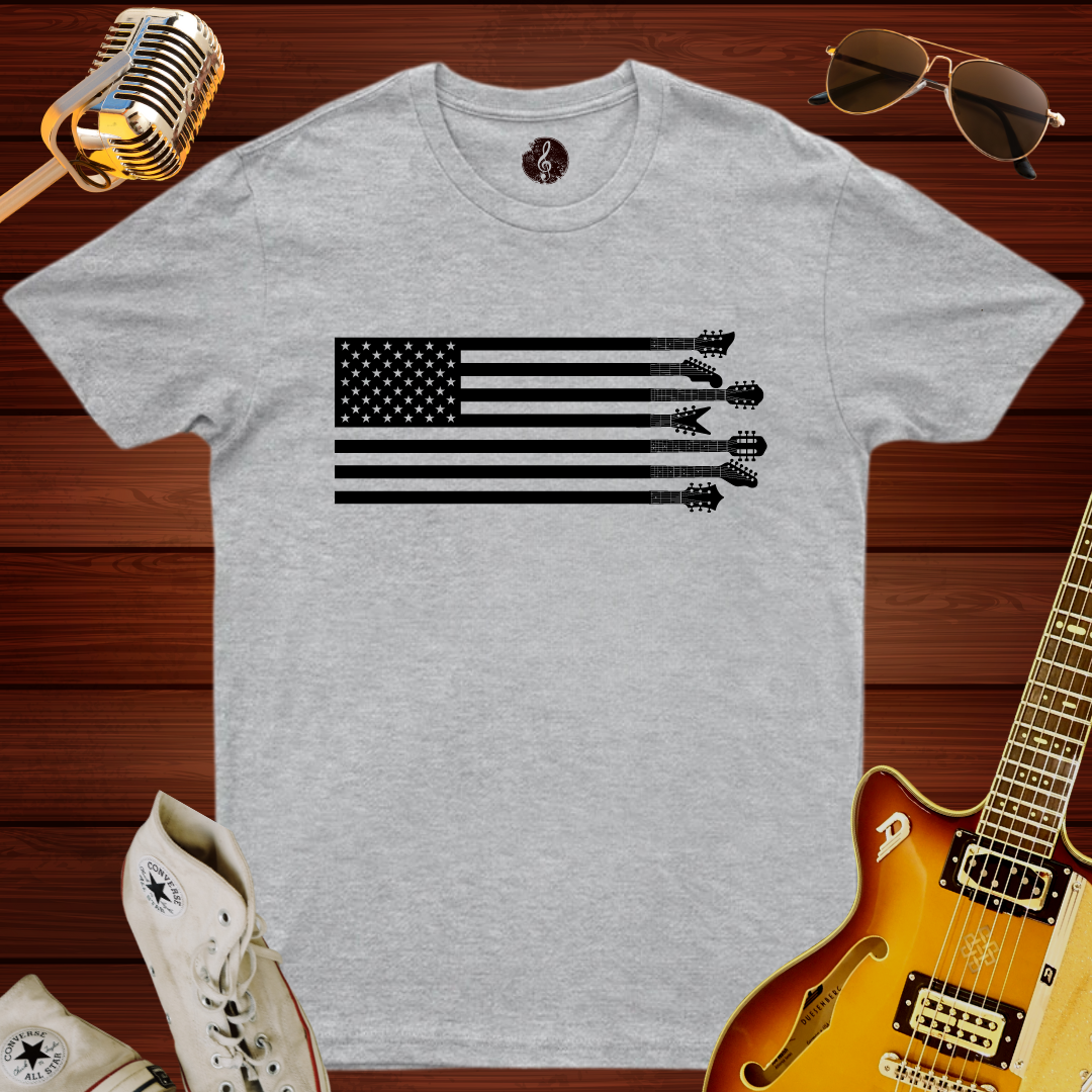 American Flag Guitar T-Shirt