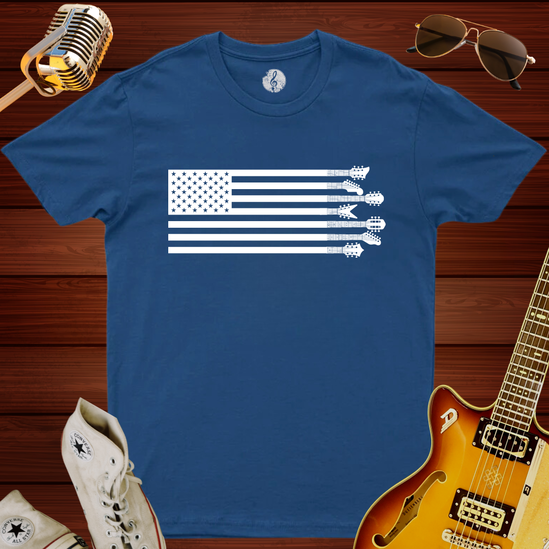 American Flag Guitar T-Shirt