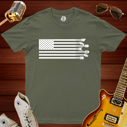 American Flag Guitar T-Shirt