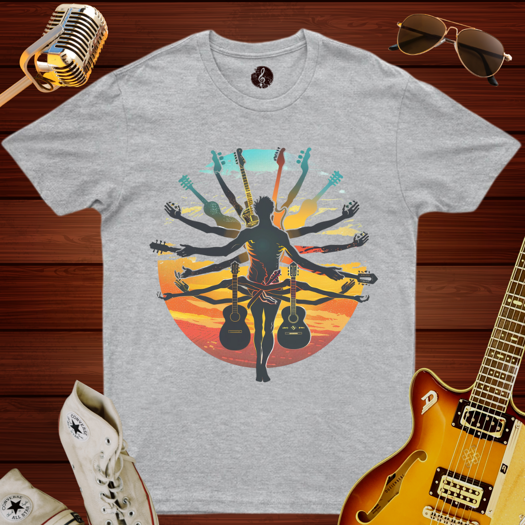 Vitruvian Guitar Sunset T-Shirt