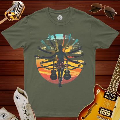 Vitruvian Guitar Sunset T-Shirt